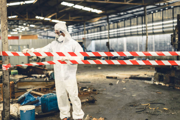 Professional Biohazard Cleanup technician working in East Rockaway, NY